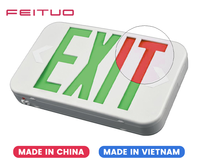 EZXTEU2BCWEM (EZCXTEU2BCWEM) — двухцветный компактный светодиодный знак выхода